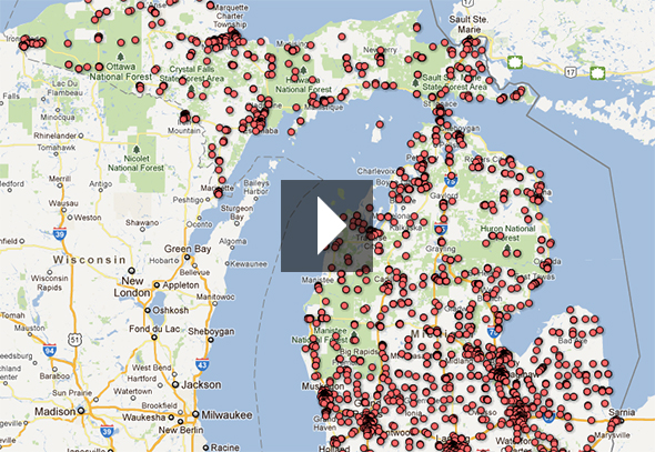 Fracking Michigan Map