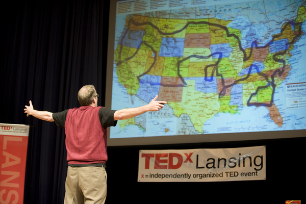 MSU professor Karl Gude speaks at the 2010 TEDxLansing event. This year’s TED event in the capitol is set for Feb. 28. (Courtesy photo)