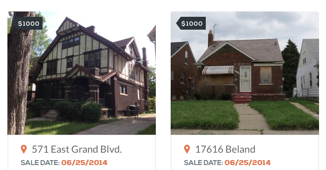 The Building Detroit website offers rehab-ready homes in the city for sale by auction. All bidding starts at $1,000, and some for sold for barely more than that, others for far more. 