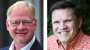 Greg MacMaster, left, and Wayne Schmidt are contending for the Republican nomination for the state senate's 37th district.