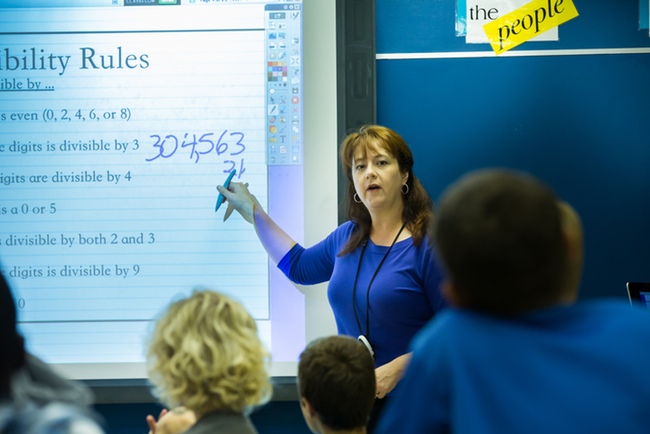 Julie Blaha is a middle school math teacher in Minnesota, which leads the nation in fourth-grade math achievement. Minnesota’s math standards are higher than Common Core standards. (Bridge photo by Stephanie Rau)