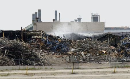 Generous financial incentives were not enough to keep Electrolux AB in Greenville in 2003. The plant was later demolished. (Photo courtesy Grand Rapids Press; used with permission)