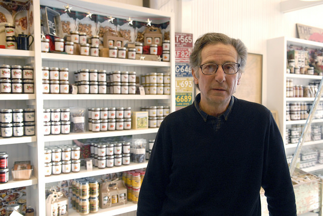Justin Rashid started American Spoon Foods in 1982, and makes gourmet jams and jarred foods from local crops. He sells online and from shops like the one in downtown Petoskey. (Bridge photo by John Russell)