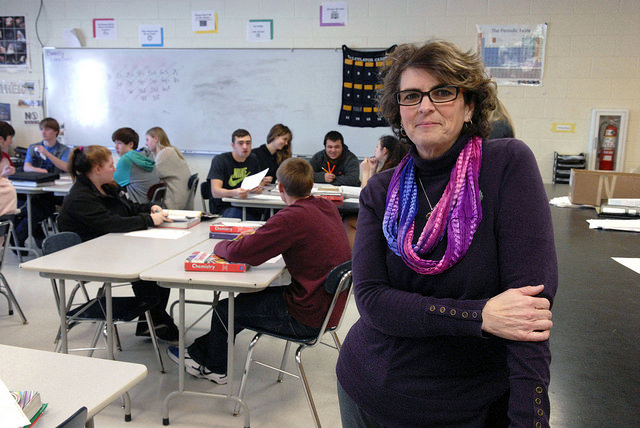 At 47, Kelly Lapeer has taught at Inland Lakes Schools for 25 years. (Photo by John Russell) 