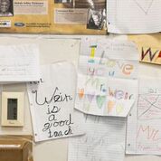 A wall in Mr. Weir’s classroom.