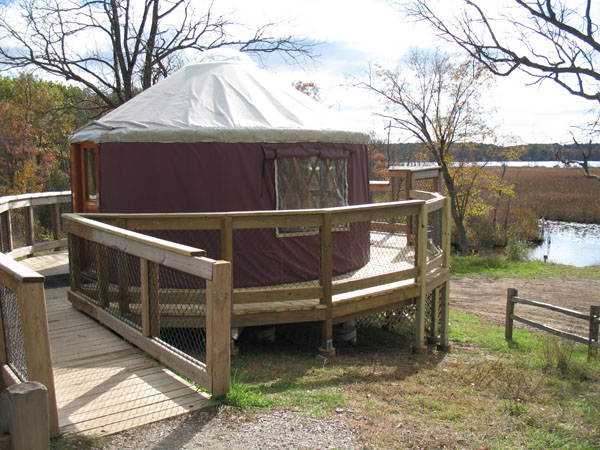 Yurts like this one at Pinckney Recreation Area northwest of Ann Arbor are growing in popularity.