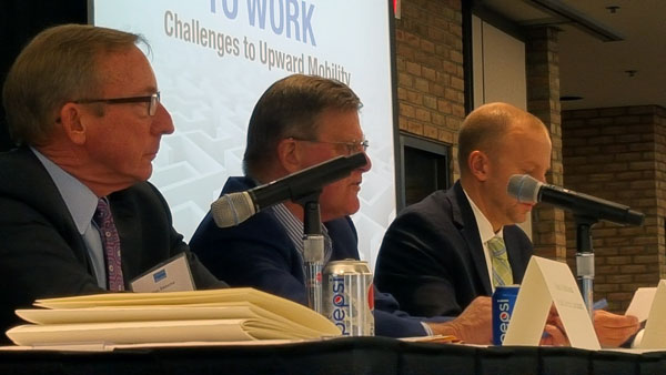 Summit participants explored issues from creating incentives to encourage businesses to conduct more job training to the benefits of hiring ex-prisoners. 