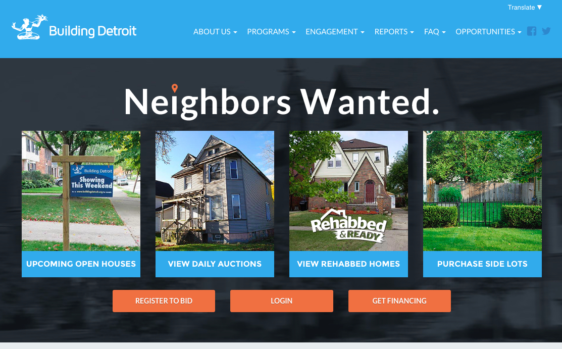The Detroit Land Bank has stepped up its auction sales of run-down but salvageable houses, as well as empty lots, via an online process.
