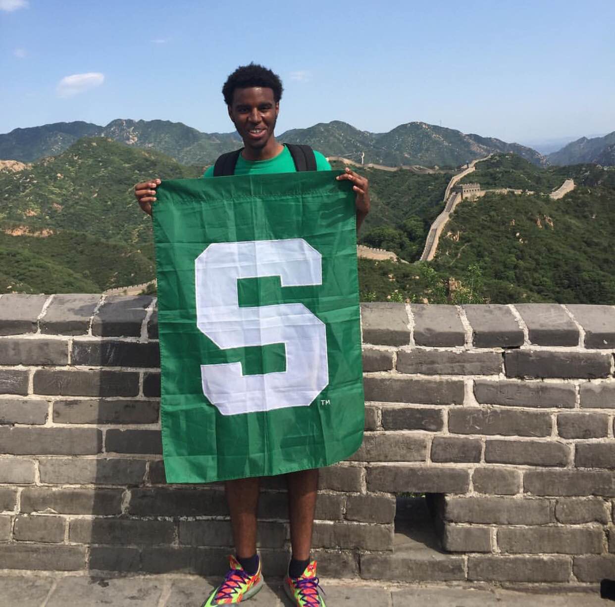  Terrel Edmondson said he likely would have dropped out of college as a freshman, but support from a Michigan State University program for low-income students helped him succeed on campus, including helping him apply and pay for a study abroad program in China. MSU is a state leader in social mobility. (Courtesy photo) 