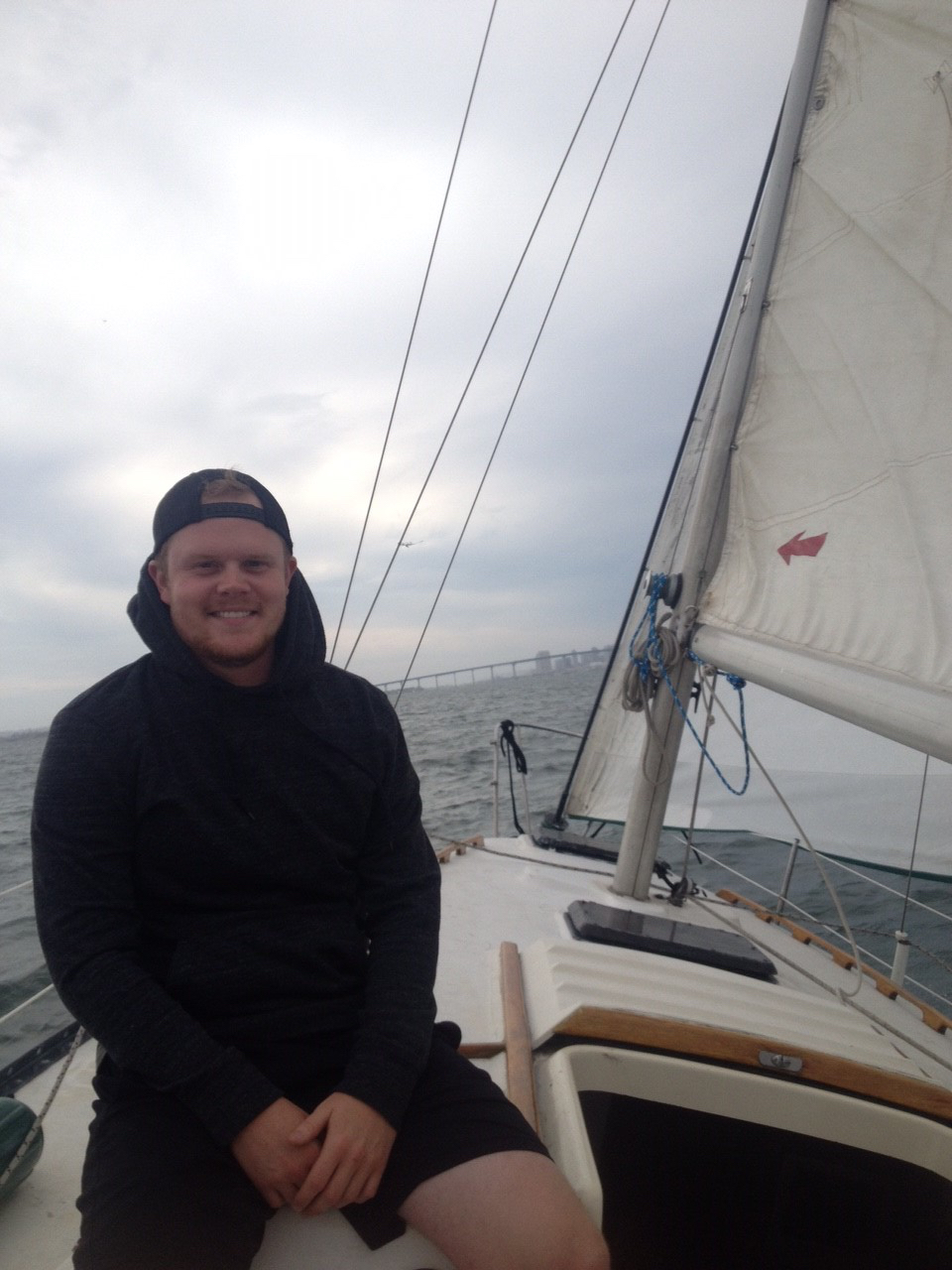 Michigan State University graduate Parker Murasky, hired as a safety engineer in San Diego, has taken advantage of the climate to learn sailing. (Courtesy photo)