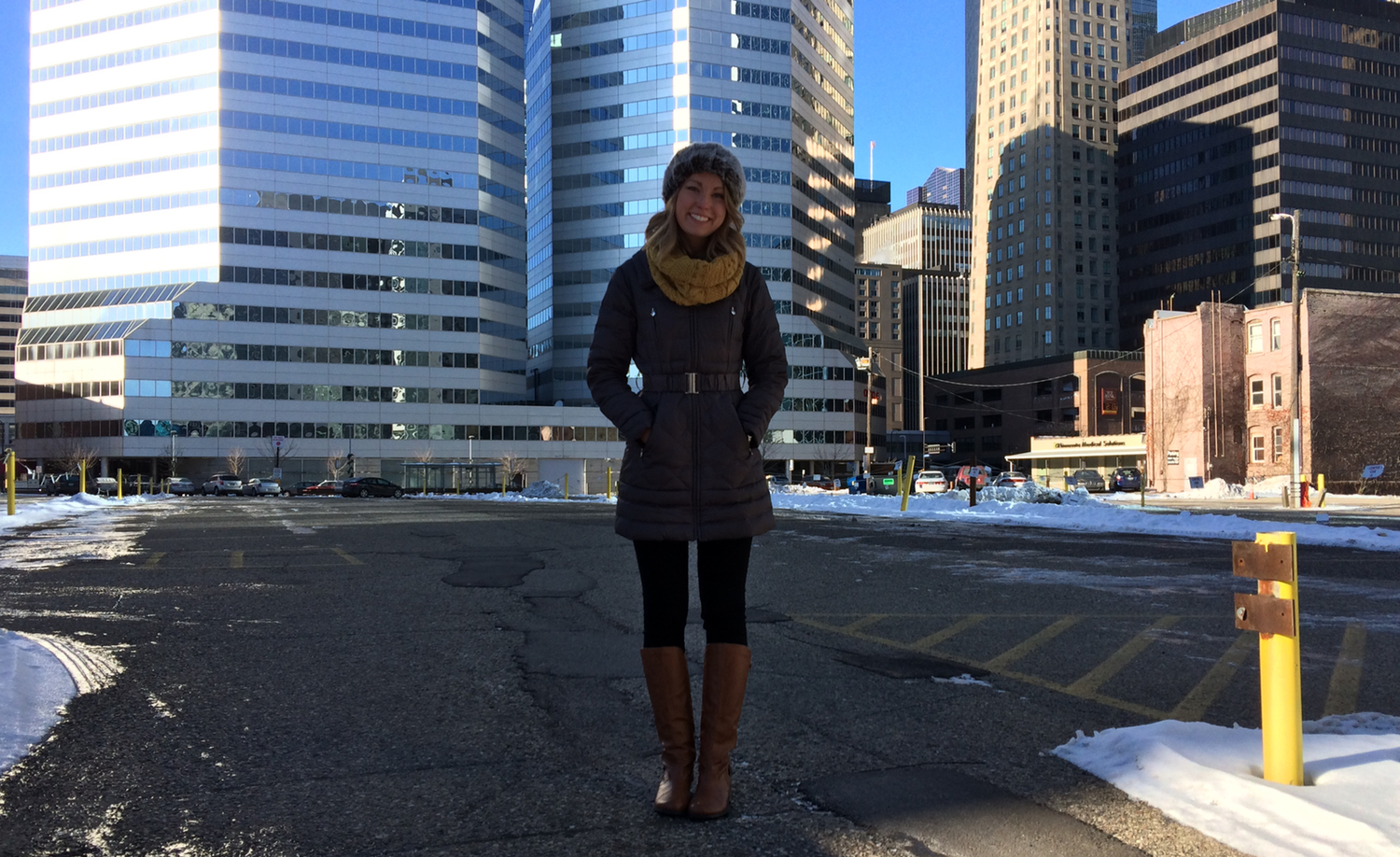 Sarah Noffze, 22, a 2014 graduate of Michigan State University, said she was happy to land a full-time job in Minneapolis, where there’s lots to do despite the cold. (Courtesy photo) 