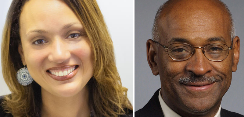 Tonya Allen, president/CEO of the Skillman Foundation, and Charlie Beckham, manager of the city’s Department of Neighborhoods, are said to be on the short list to run the Detroit Public Schools. (Courtesy photos)