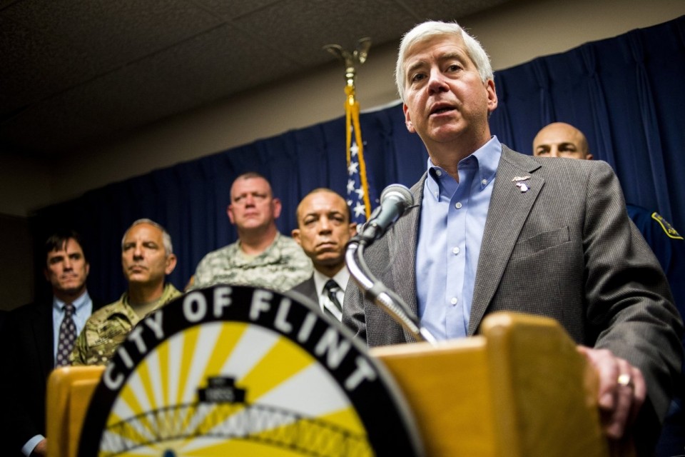 Gov. Rick Snyder voluntarily released office emails under pressure after the Flint water crisis revealed an inept government response. Bills now pending in Lansing would require his office and the legislature to be subject to the state public records law, which they aren’t at the moment. (photo courtesy of MLive)