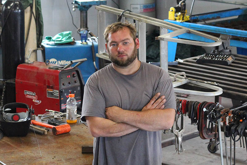 Jeff Drushal is betting on himself by opening his own metal fabricating business in Jackson, bucking a trend of fewer start-ups in Michigan. He hopes to employ a dozen workers in five years. (Bridge photo by Mike Wilkinson)