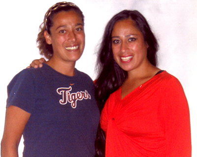 Juvenile lifer Barbara Hernandez, right, with her sister, Andrea.