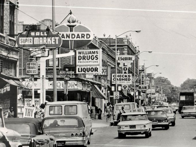 12th Street at W. Philadelphia in the 1960s, looking north. (Detroit Free Press photo.)