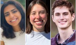 three headshots of Bridge interns. The first two pictures are women and the last one is a man