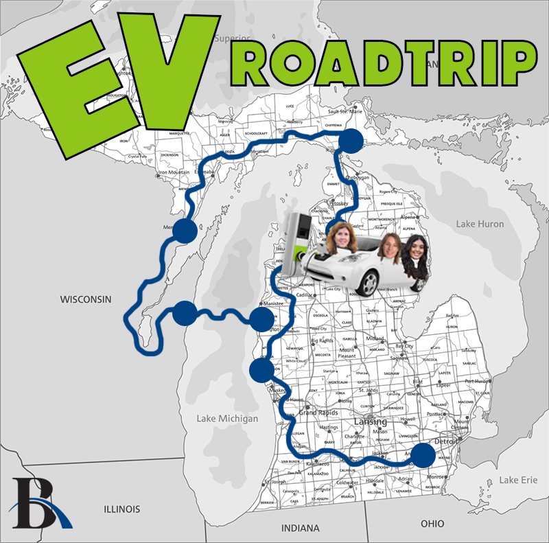 EV Road trip map