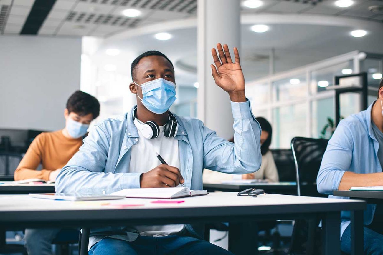 student wearing mask