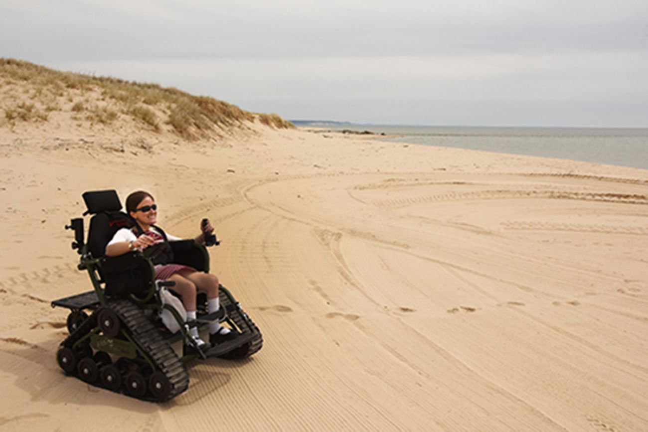 Track chair on the Ludington State Park beach -- Courtesy photo from Friends of Ludington State Park