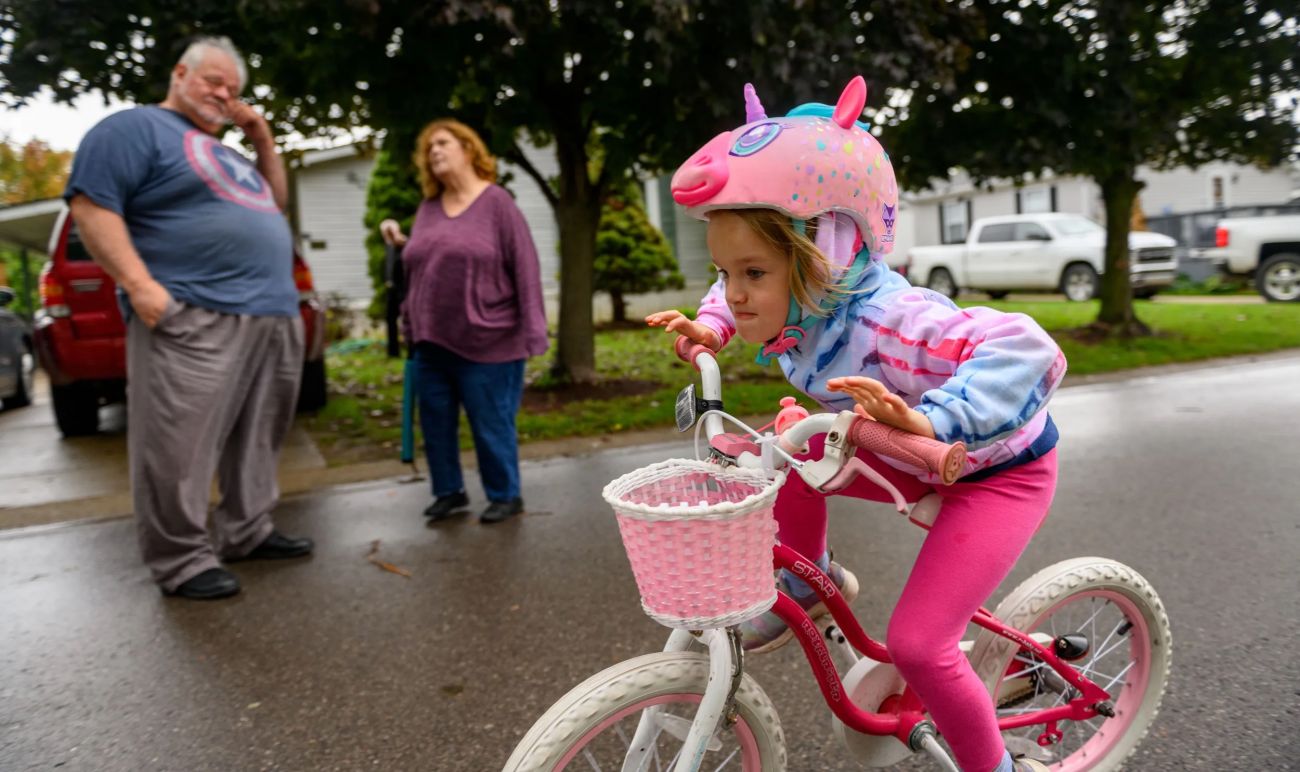 girl riding her bike