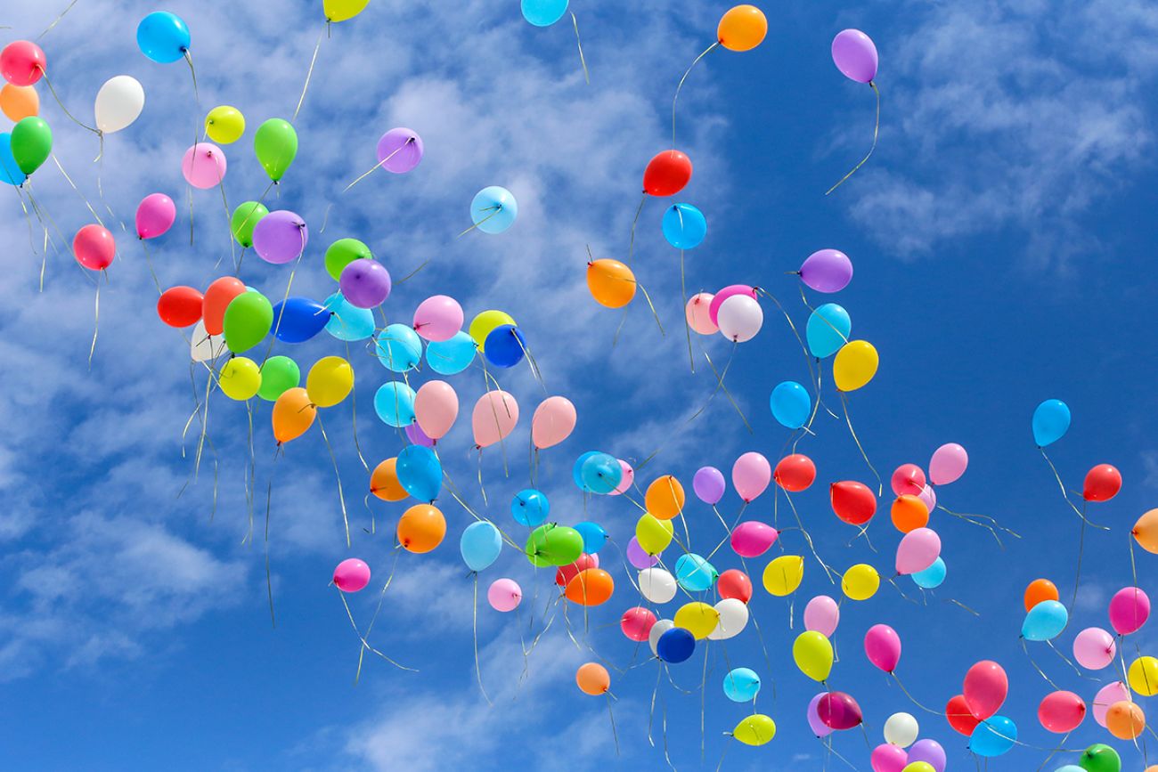 releasing balloons