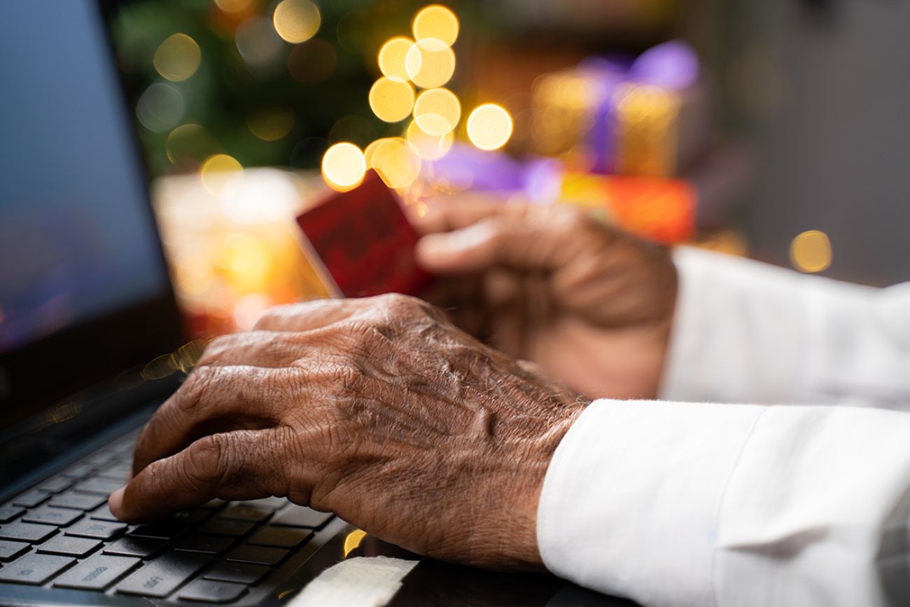 close up older person's hands