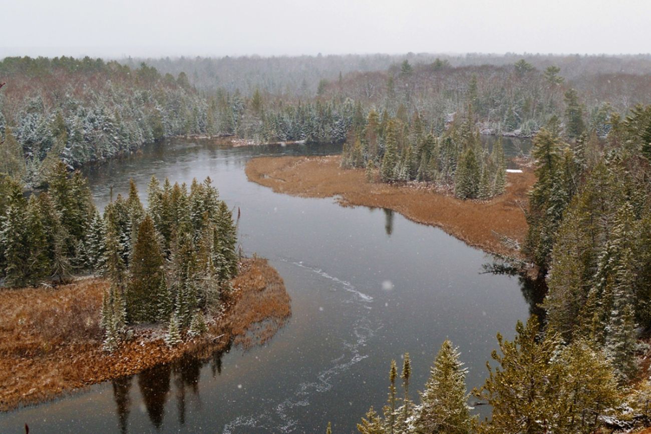 View of the Ausable river from the high banks