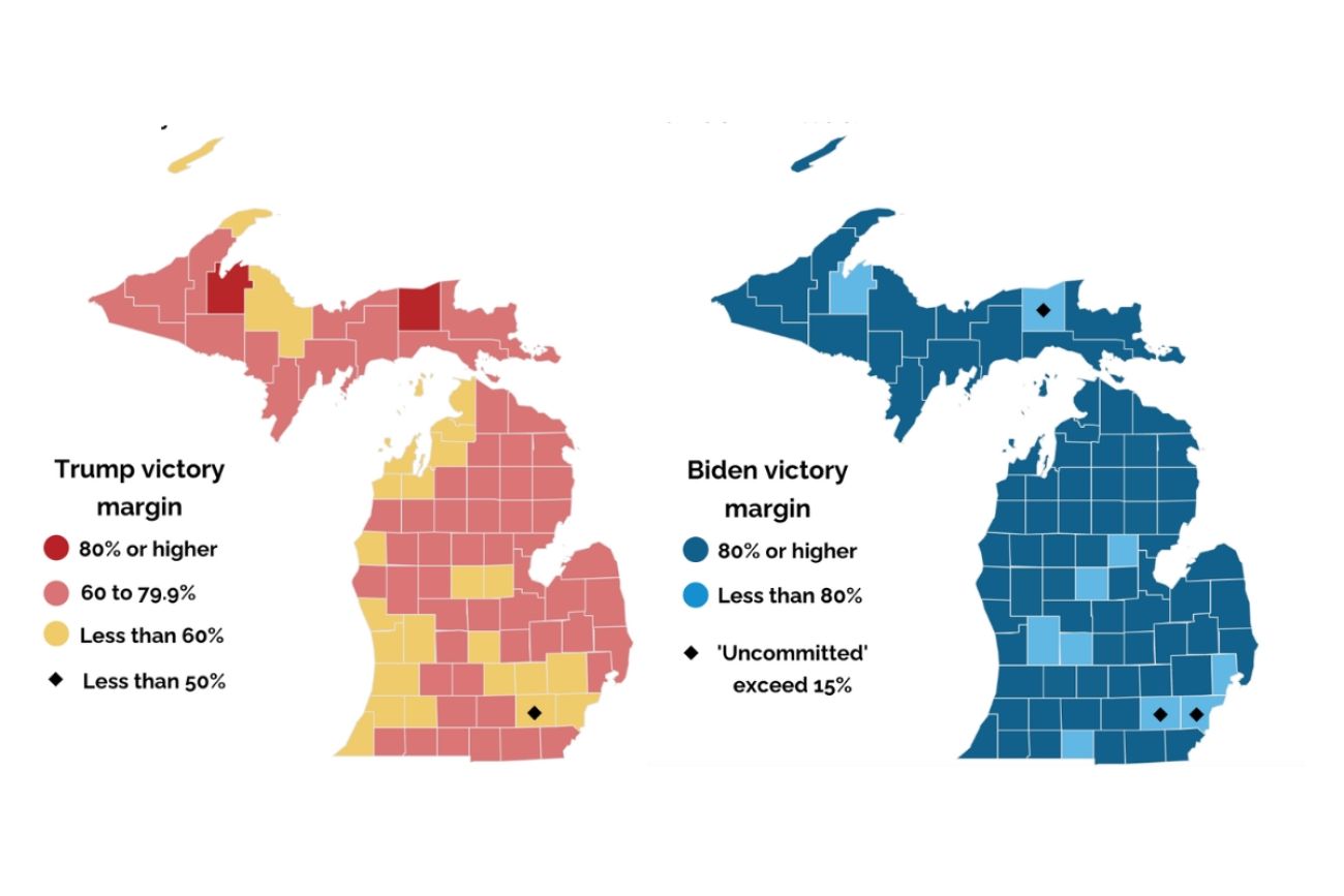 Michigan presidential primary by county: See results around the