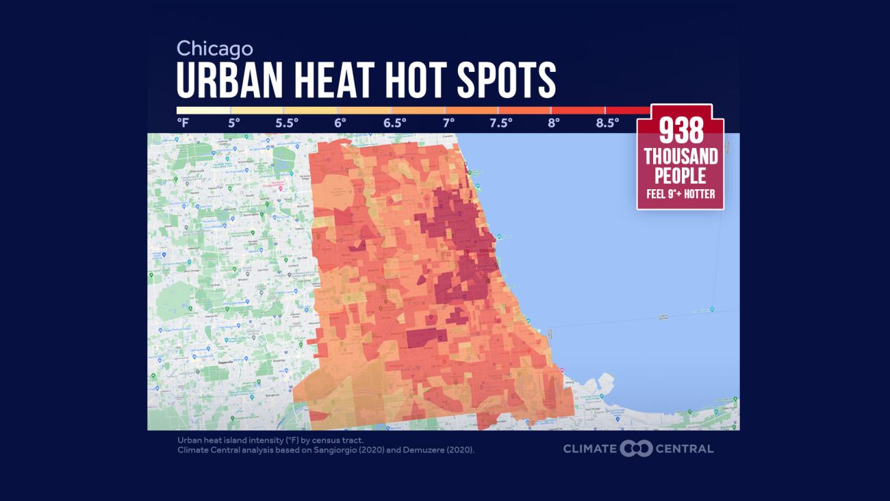 graphic of Chicago heat spots