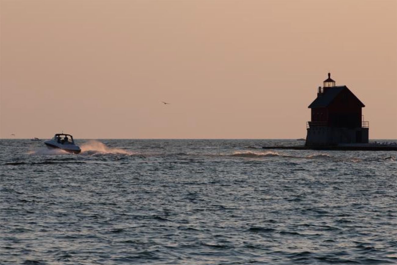 sunset on Lake Michigan