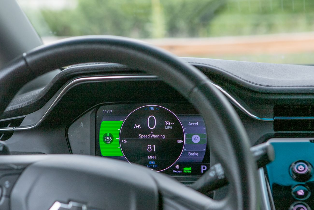 Full charge on the EV bolt shown on the dashboard
