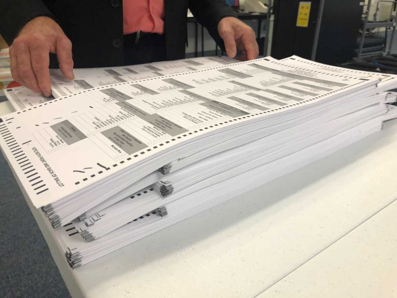 A stack of ballots