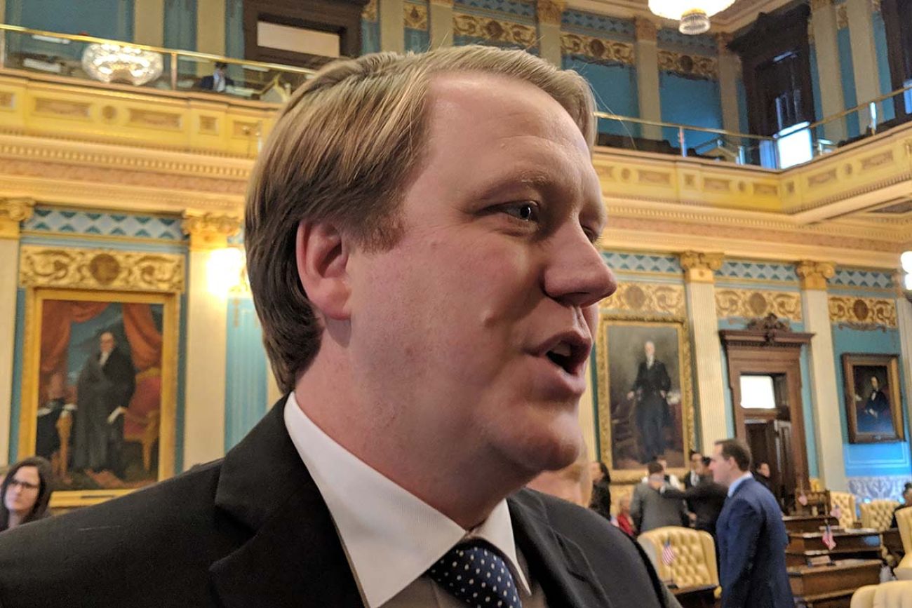 Michigan Senate Minority Leader Aric Nesbitt, R-Porter Township, in the capital building