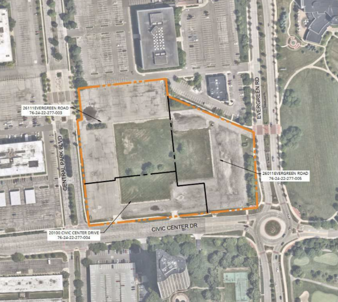 A project map for the Southfield City Centre.