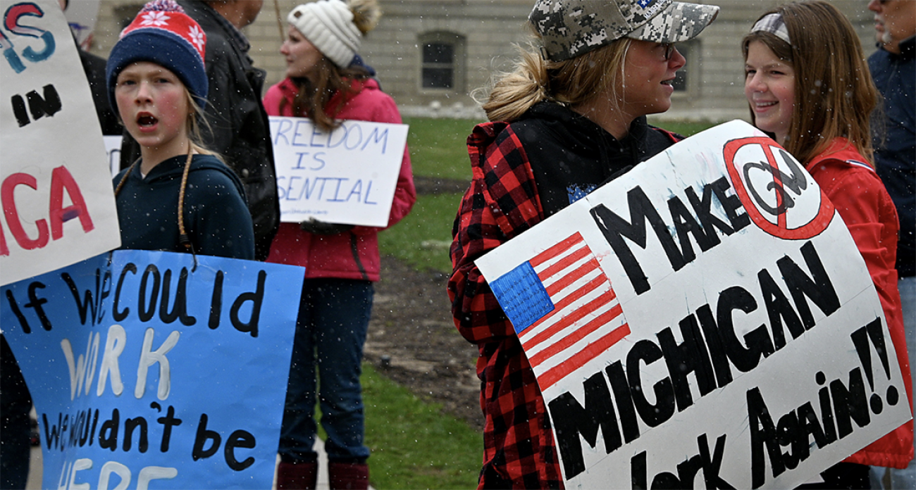 ‘operation Gridlock Protest Of Gov Whitmer Stay Home Order Jams Lansing Bridge Michigan 9819