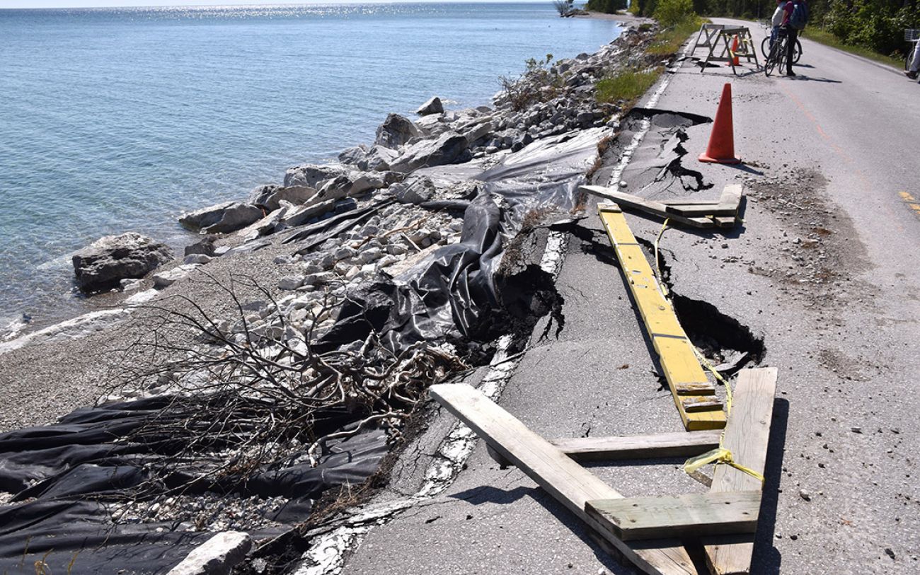 On Mackinac Island, Lake Huron's waves are destroying an iconic highway