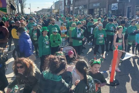 Racers dressed in green for St. Patrick's Day