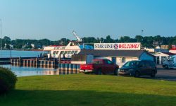 Star Line Ferry docked in St. Ignace, MI