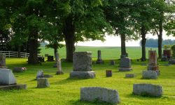 View of community cemetery in Genesee County, Michigan