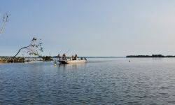 A boat on the Bay of Quinte, on Lake Ontario