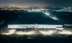 An aerial view of the Delta Township battery factory