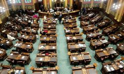 An aerial image of the House chamber