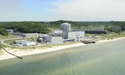 An aerial view of Palisades Nuclear Plant in Covert Township, Michigan. 