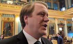 Michigan Senate Minority Leader Aric Nesbitt, R-Porter Township, in the capital building