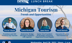 image of panelists for a conversation on tourism