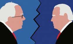 Illustration of Bernie Sanders and Joe Biden