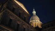 The Michigan Capitol at night