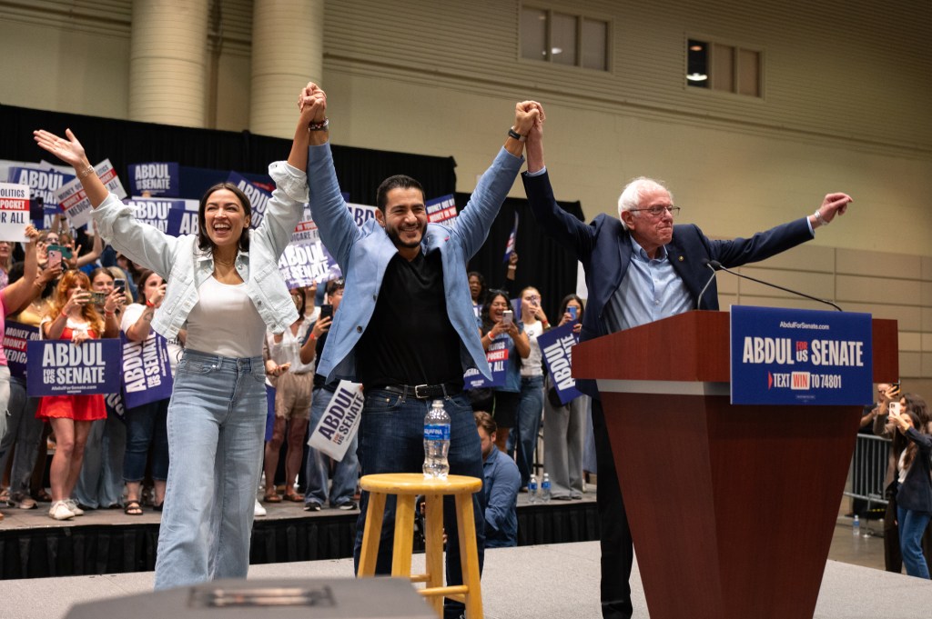 Abdul El-Sayed, Bernie Sanders, Alexandria Ocasio-Cortez