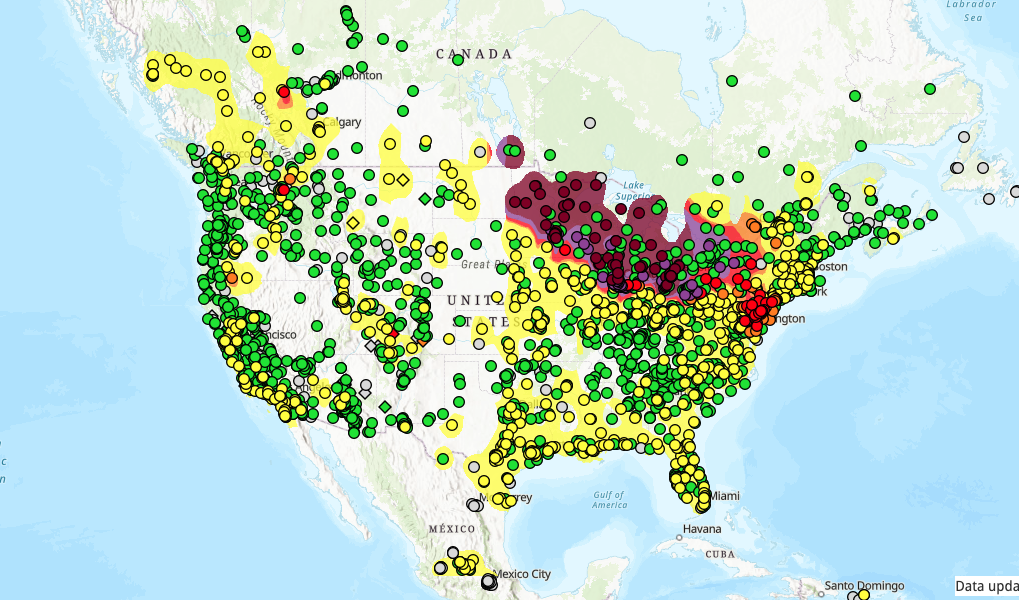 An air quality map